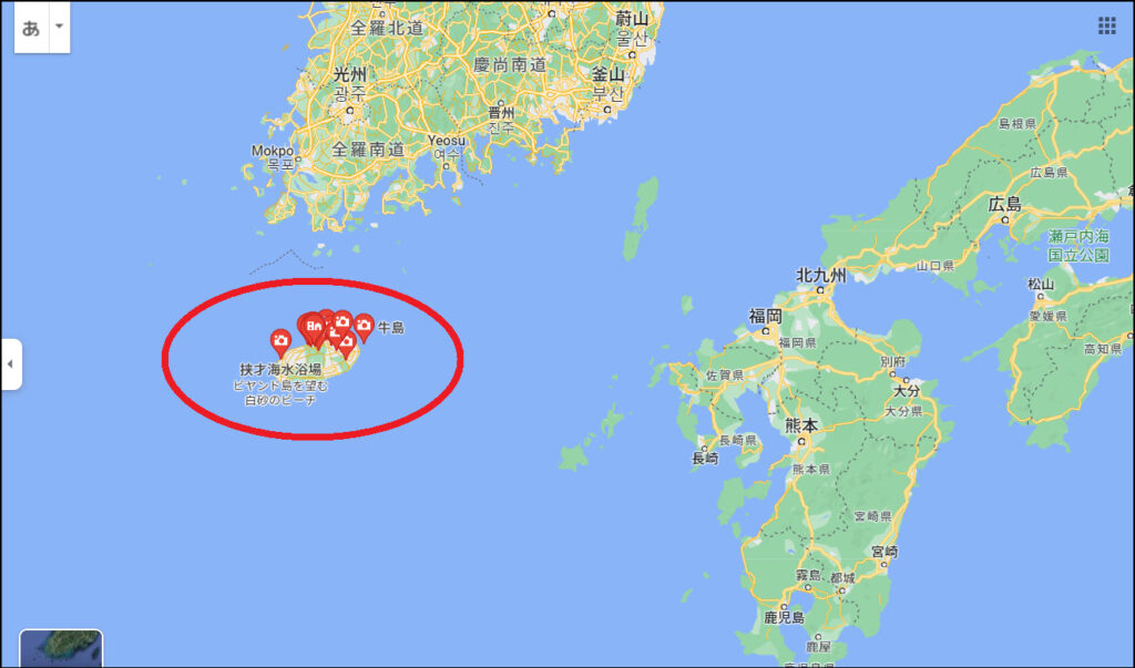 韓国済州島の位置画像